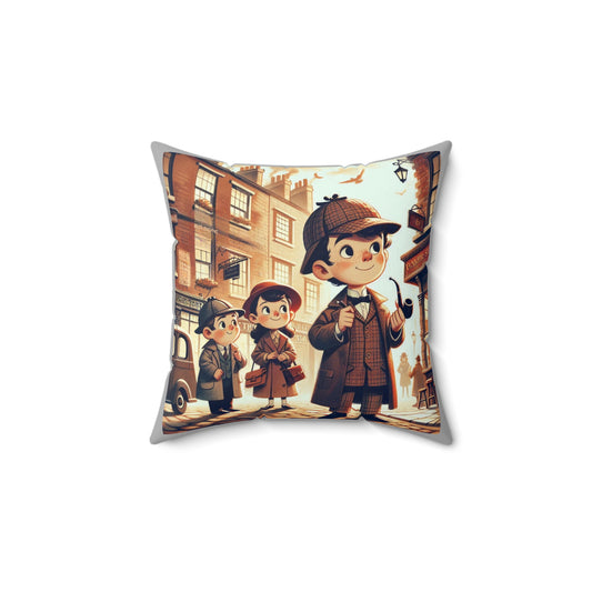 Sherlock Holmes Pillow, Detective Decor, Mystery Room Accent, Literary Home Gift, Book Lover Cushion, Polyester Literary Pillow, Arthur
