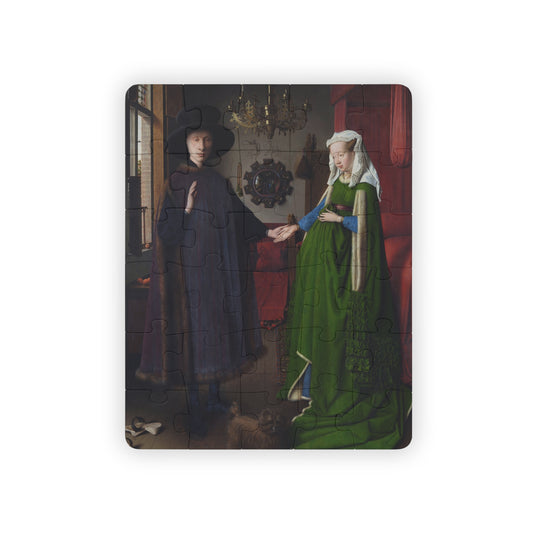 Kids' Puzzle, 30-Piece Educational Gift, Arnolfini Portrait Jigsaw, Art History Teacher Classroom Activity, Children Fun
