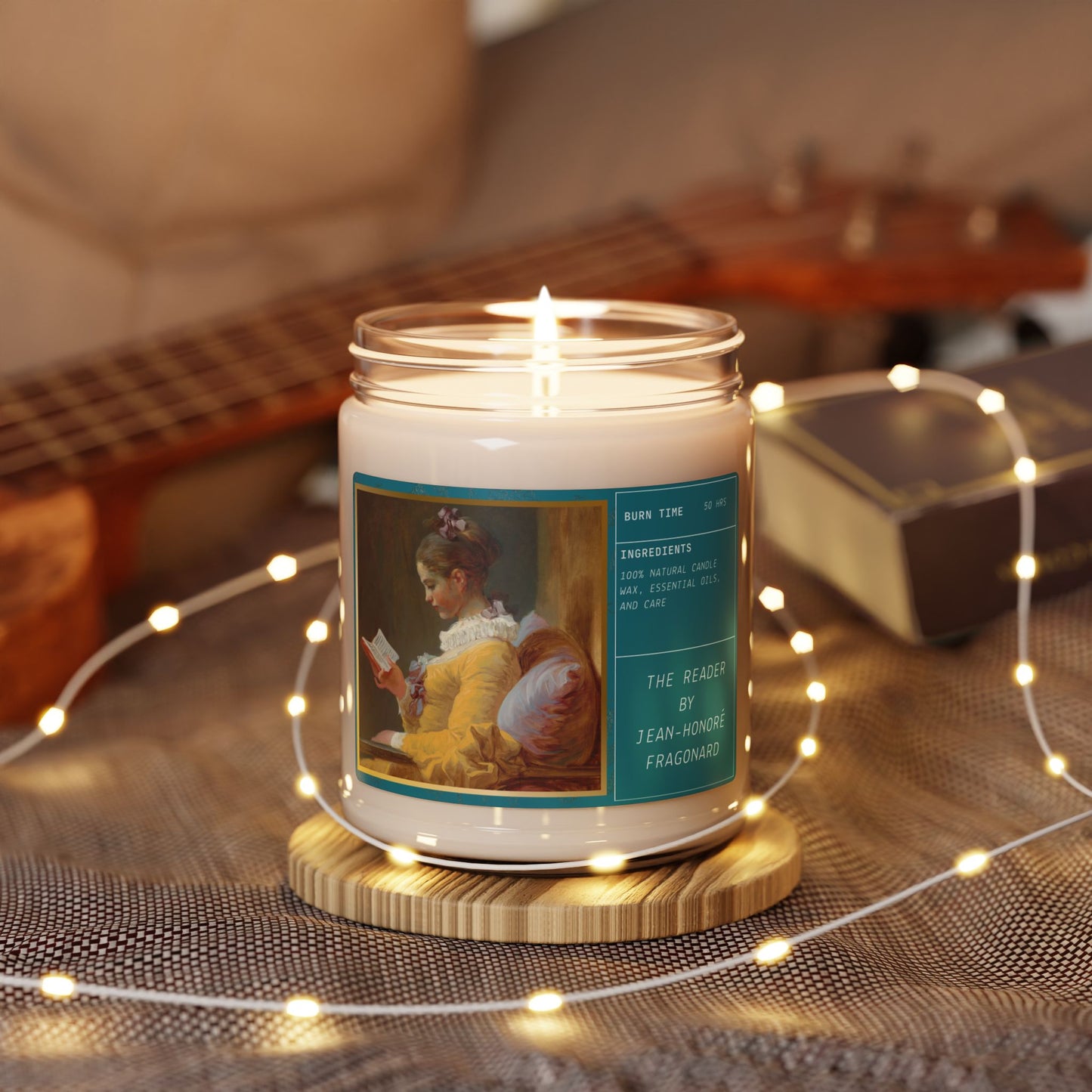 Fragonard, The Reader, Scented Soy Candle, 9oz - Artist, Gift, Painter - Choose Your Scent