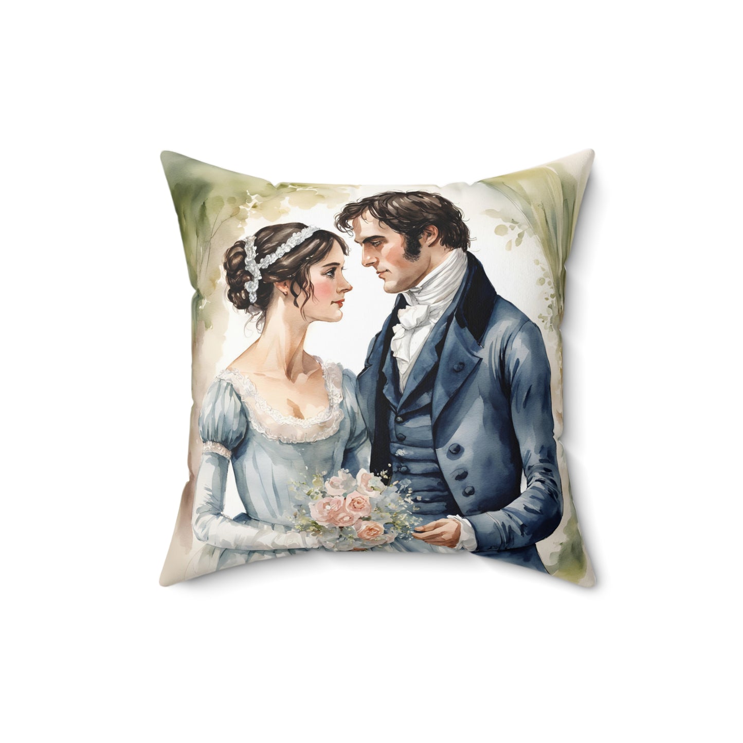 Literary Pillow, Jane Austen Wedding Pride and Prejudice Darcy Elizabeth Regency Cushion - Alternative: Book Lover Gift, Classic Literature