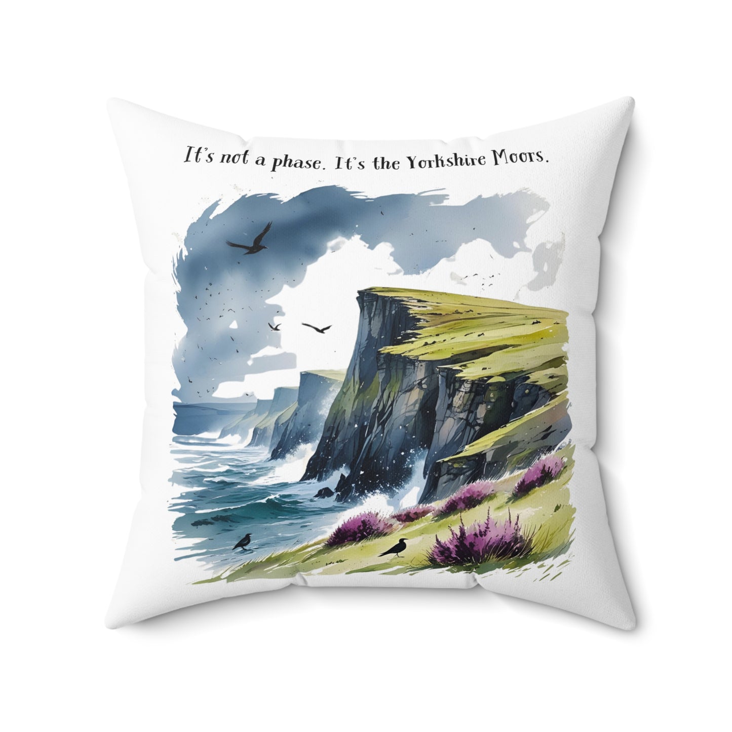 Literary Throw Pillow, Wuthering Heights Cushion, Emily Bronte Home Decor, Romance Lovers Gift, Yorkshire Moors Accent Pillow, Coastal Phase