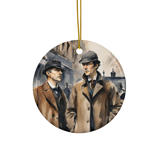 Sherlock Holmes Ceramic Ornament - Vintage Detective Decor, Holiday Gifts, Tree Ornaments, Home Decor, Unique Gift Ideas