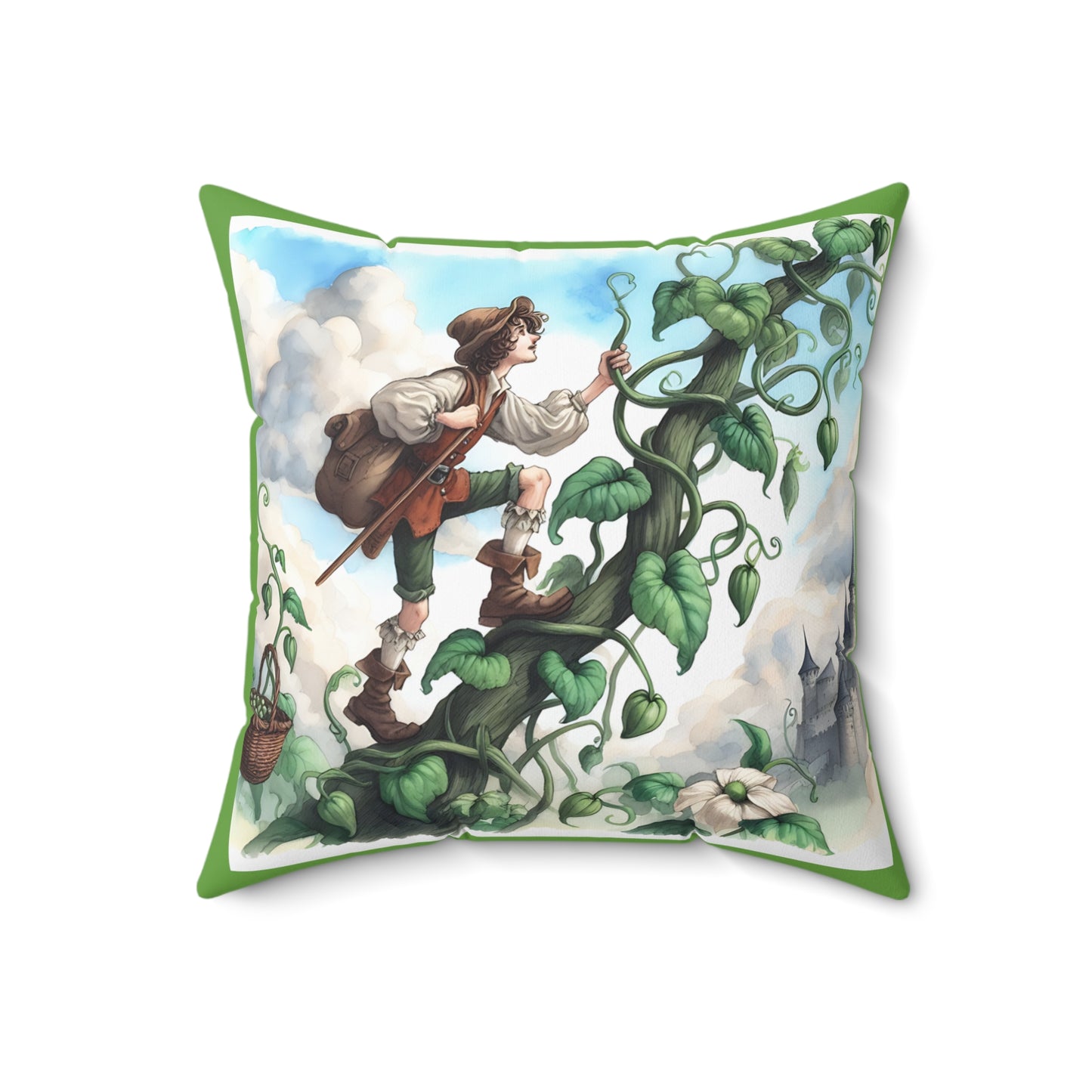 Jack and the Beanstalk, Square Pillow, Literary Pillow, Library, Book Nook, Reading Corner, Classroom, Teacher, Fairytale