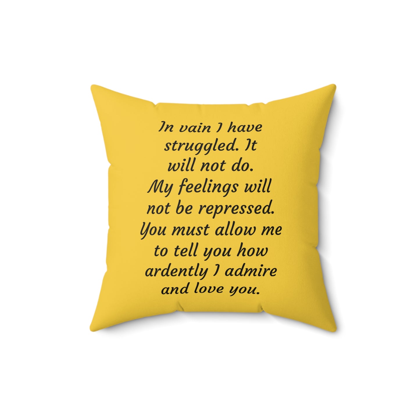 Pride and Prejudice, Jane Austen, Darcy, Elizabeth, Christmas, Holiday, Literary Cushion, Decor, Austen Square Pillow