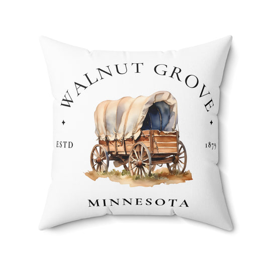 Walnut Grove Vintage Style Pillow, Rustic Home Decor, Farmhouse Style Cushion, Gift for History Lovers, Decorate with Nostalgia