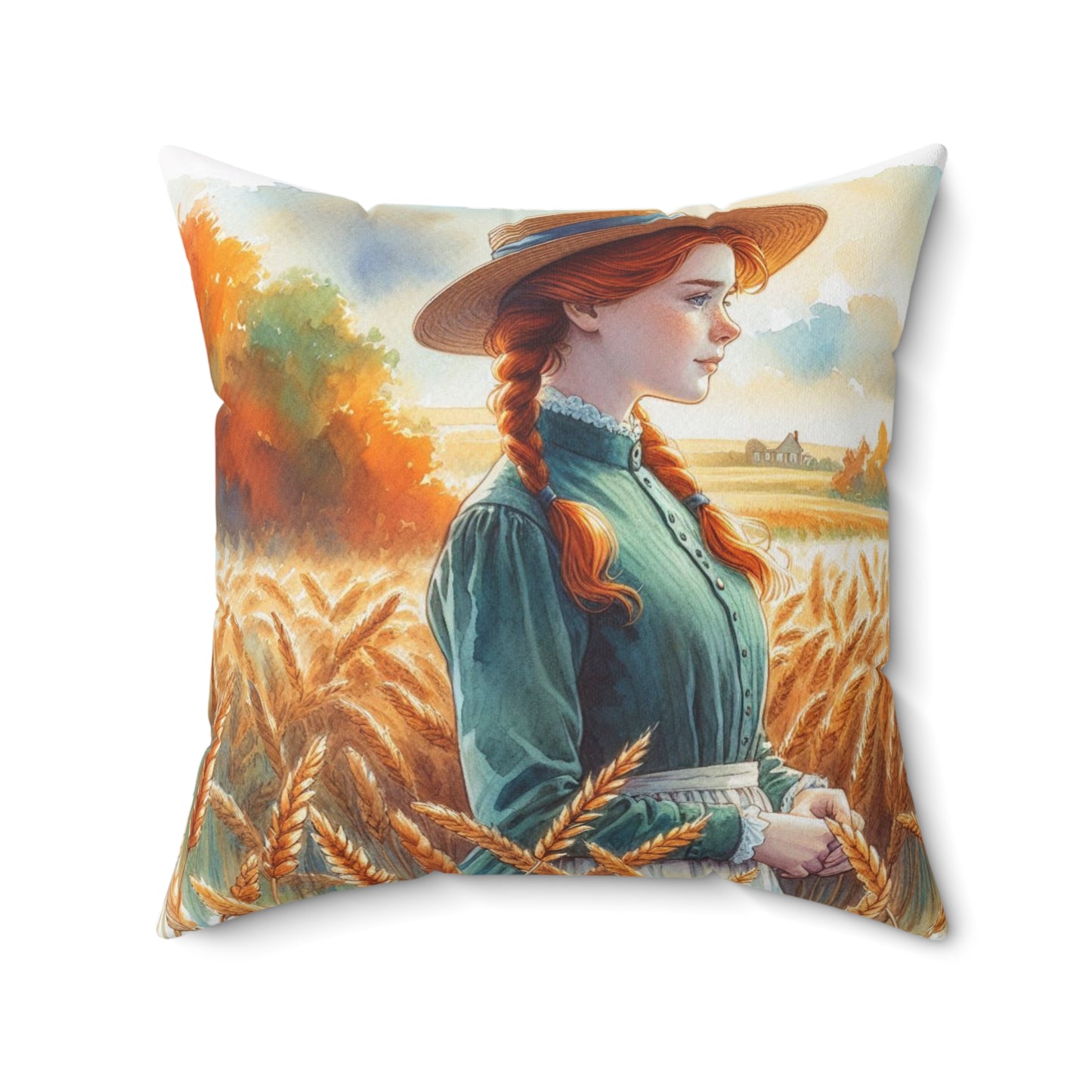 Literary Pillow, Anne of Green Gables, Fall Season October Decor, Book Nook Gift, Library Accessory, Lucy Maud Montgomery, Spun Polyester