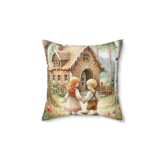Fairy Tale Pillow, Cozy Decor, Kids Room Accent, Gift for Readers, Nursery Pillow, Storybook Home Decor, Hansel and Gretel