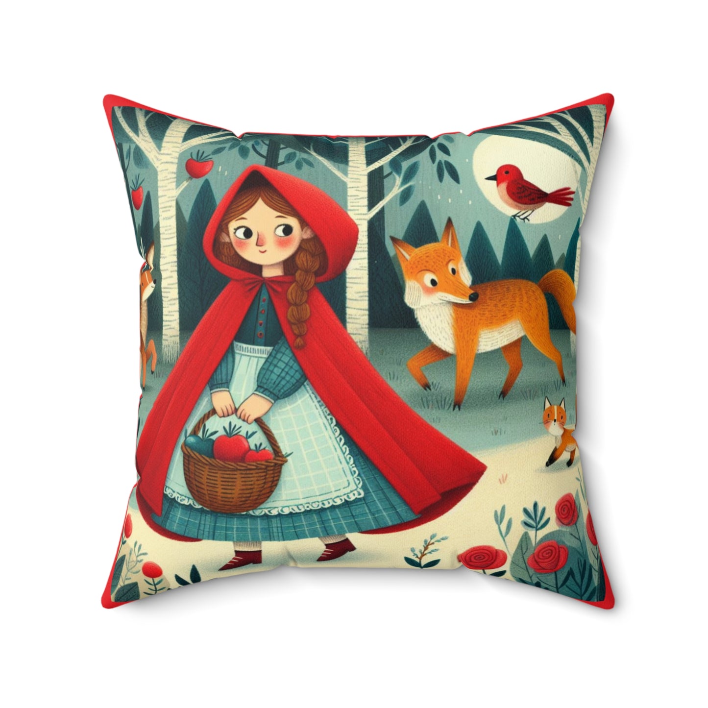 Little Red Riding Hood, Square Pillow, Literary Pillow, Library, Book Nook, Reading Corner, Classroom, Teacher, Fairytale