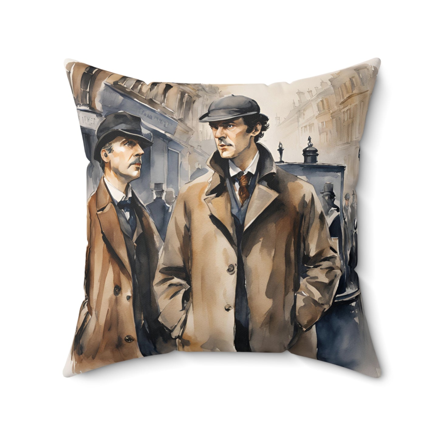 Literary Cushion Pillow, Sherlock Holmes, Watson, Elementary Decor, Book Nook, Sir Arthur Conan Doyle, Library Pillow, Spun Polyester Square
