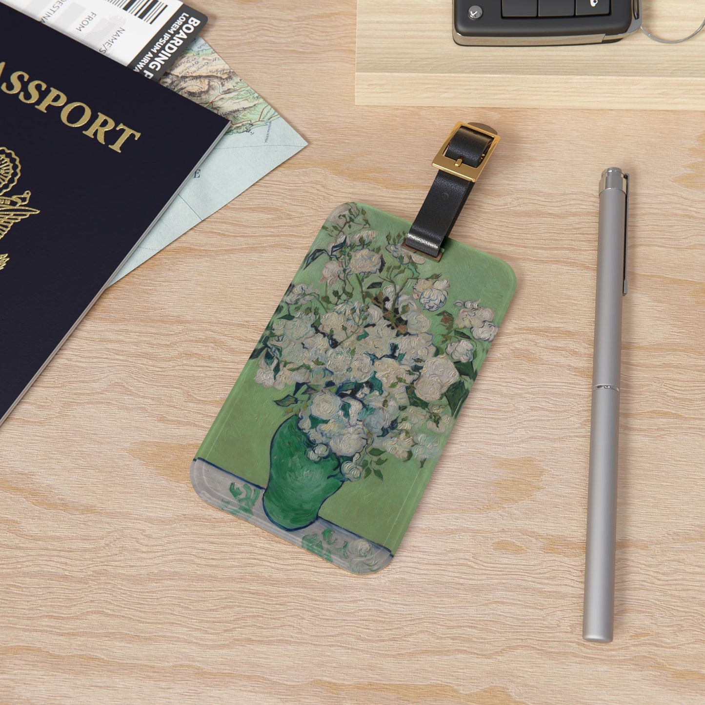 Vincent Van Goh, Roses,  Luggage Tag