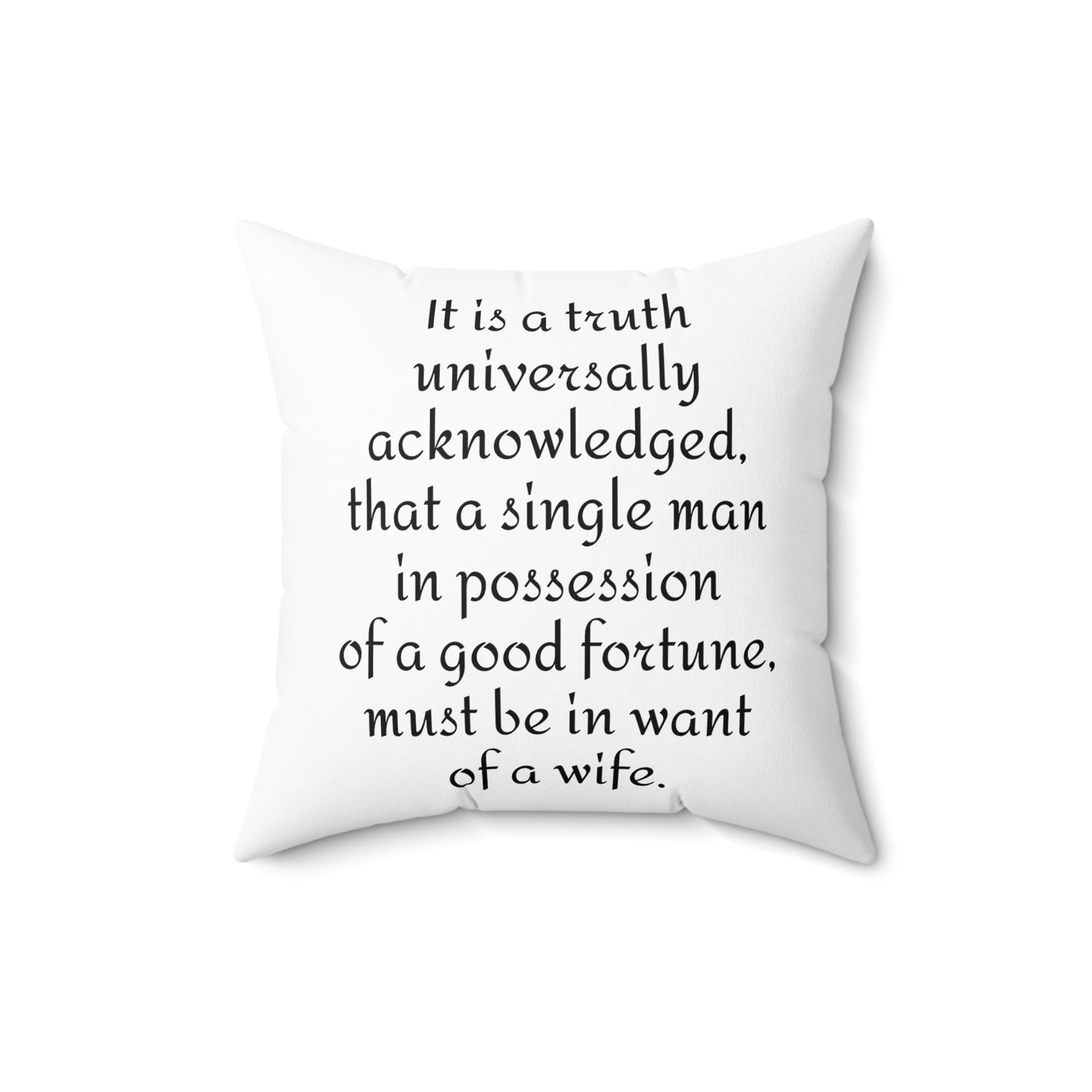 Pride and Prejudice, Jane Austen, Regency, Square Pillow
