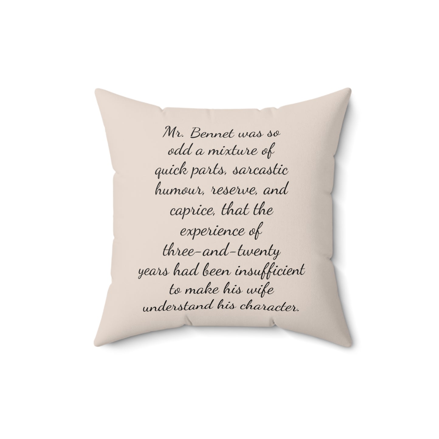 Literary Square Pillow, Pride and Prejudice Regency Quote, Jane Austen Fan Gift, Mr Bennett Family Pillow, Austenite Home Decor