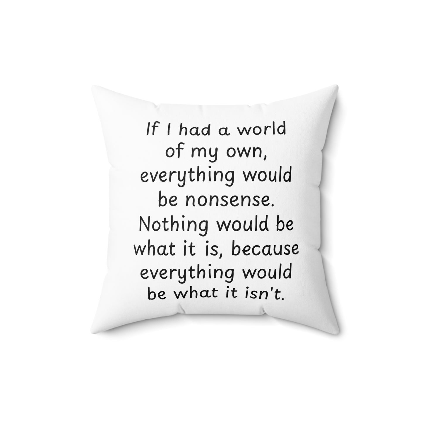 Literary Cushion Pillow, Alice in Wonderland Lewis Carroll Book Nook Library Home Decor, Square Pillow, Novel Gift, Reading Themed Room