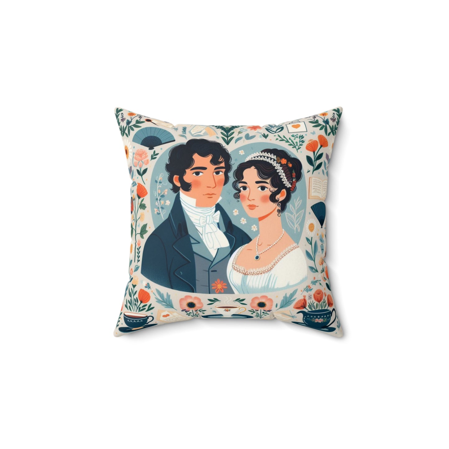 Pride and Prejudice, Jane Austen, Regency, Square Pillow
