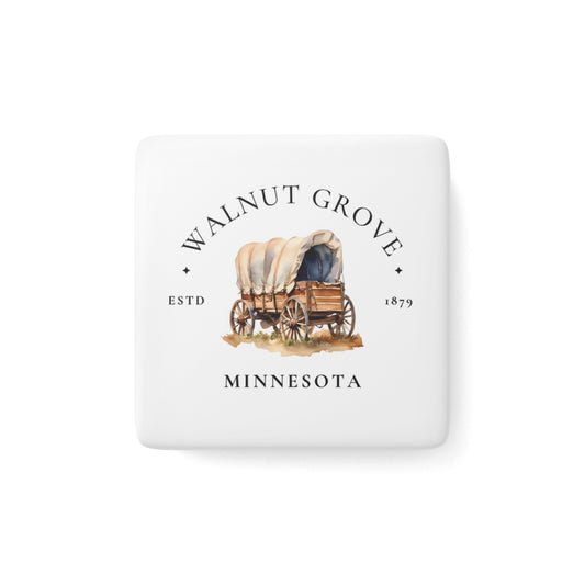 Walnut Grove, Laura Ingalls Wilder, Literary Porcelain Magnet, Square
