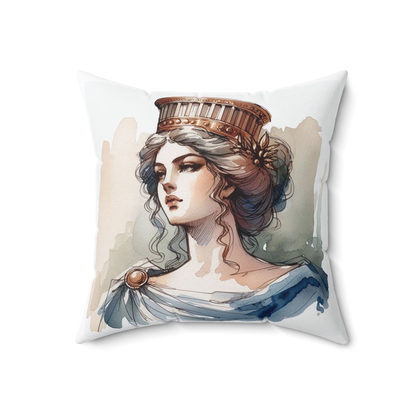 Hera Greek Goddess Pillow, Classical Education Square Cushion, Olympian Home Decor, Spun Polyester Bedding, Mythology Accent Pillow