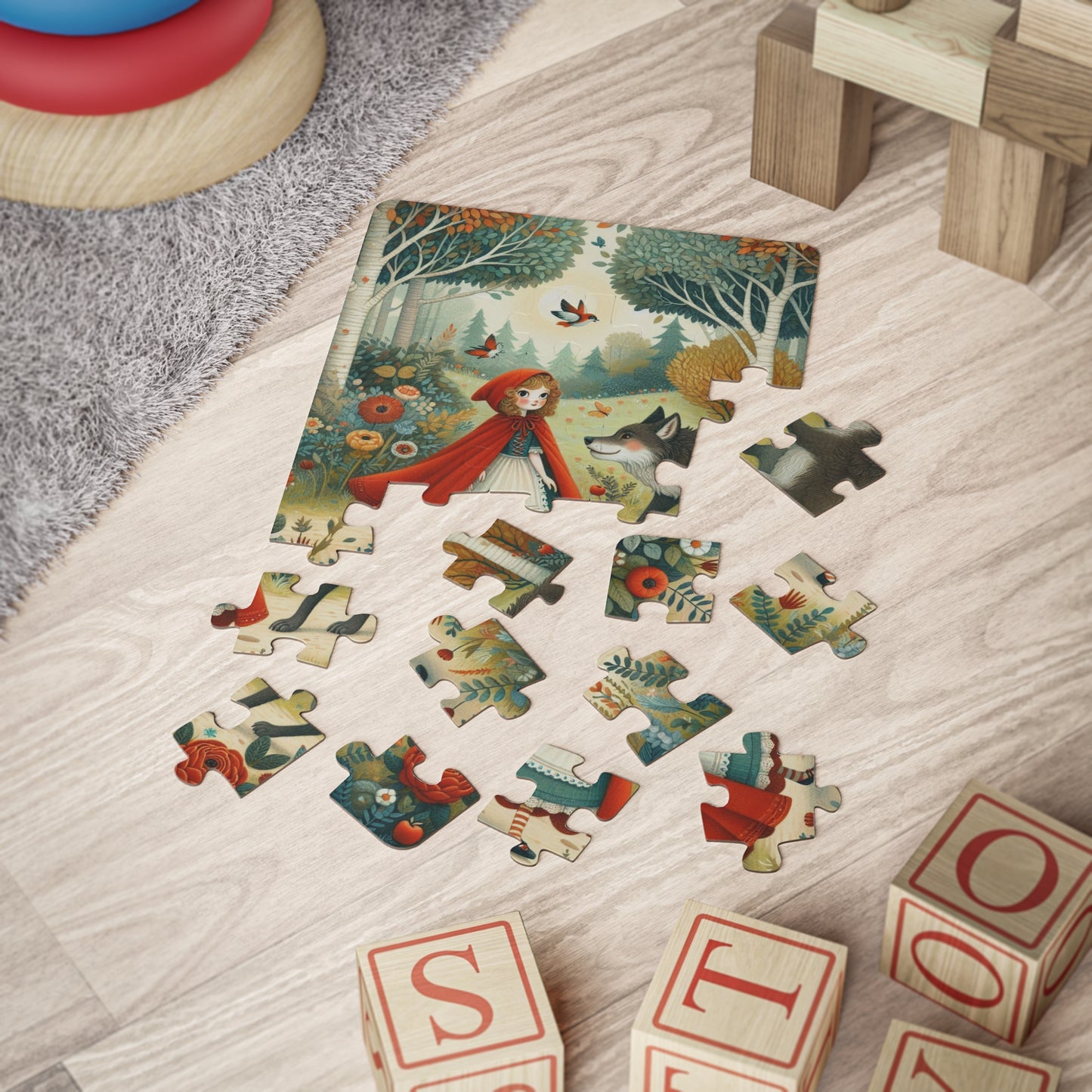 Kids Puzzle, Little Red Riding Hood Jigsaw, Educational Game - Fun Children's Activity, Gift for Kids, Preschool Learning Toy, Interactive