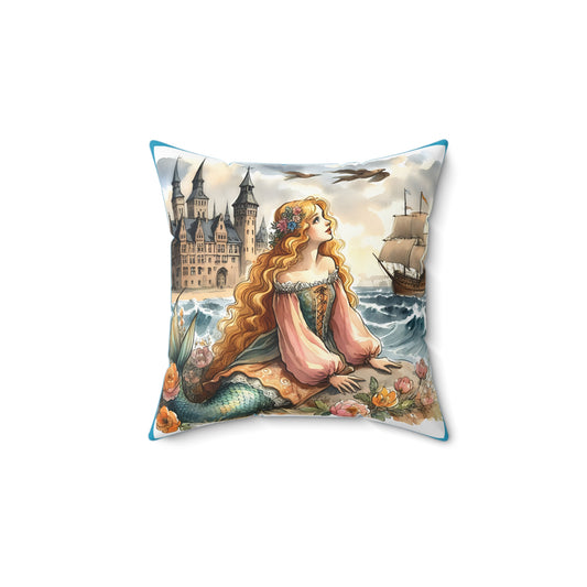 Little Mermaid, Hans Christian Anderson, Square Pillow, Literary Pillow, Library, Book Nook, Reading Corner, Classroom, Teacher, Fairytale