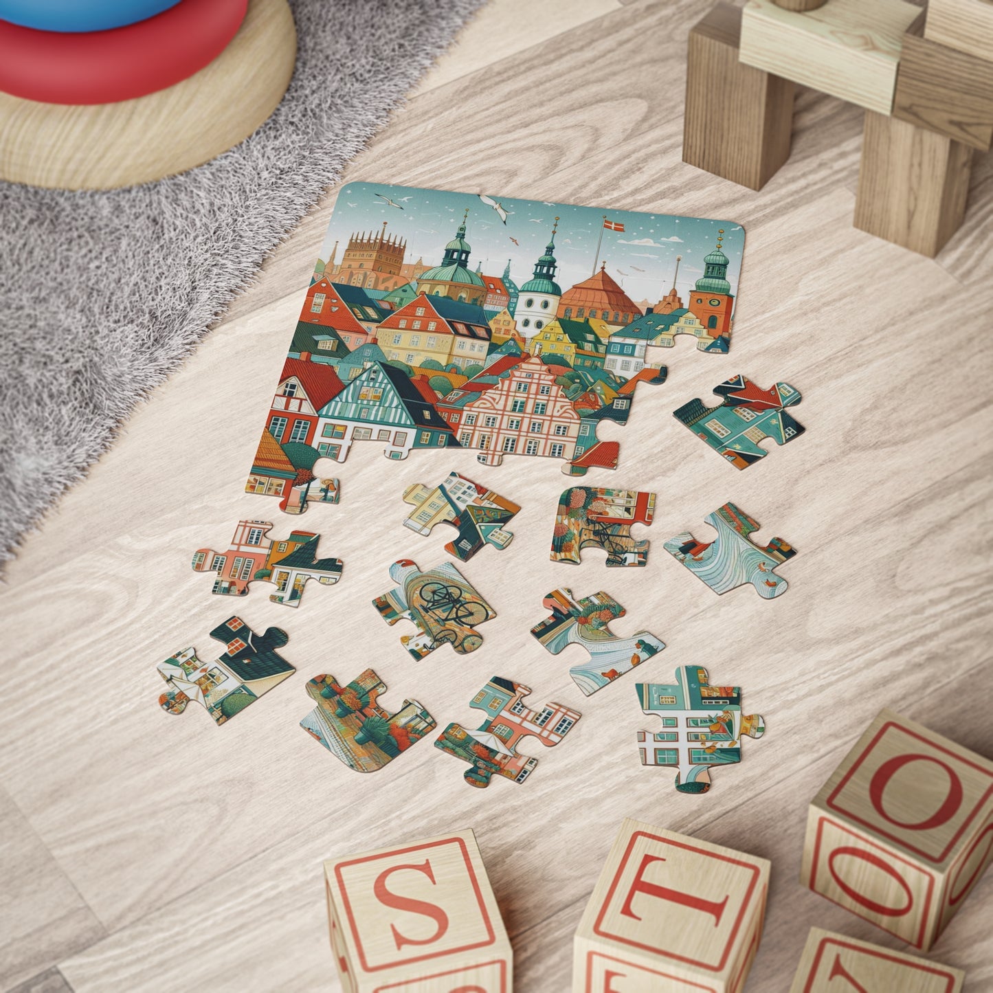Denmark Copenhagen, Europe, Educational Game, Kids Puzzle, 30-Piece