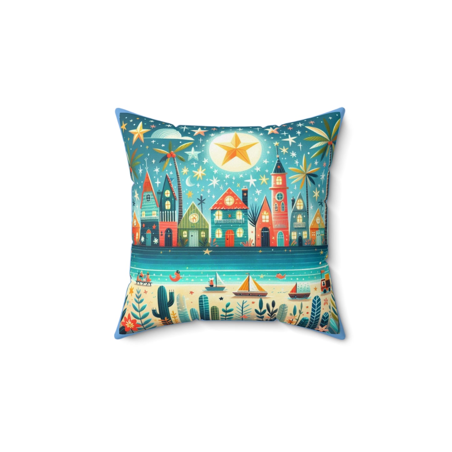 Miami, Beach, Florida, Twinkle Twinkle Little Star, Nursery Rhyme, Square Pillow, Library, Book Nook, Reading Corner, Decor
