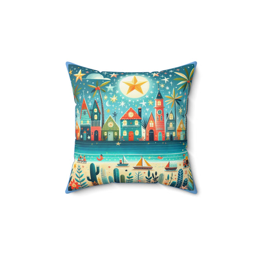 Miami, Beach, Florida, Twinkle Twinkle Little Star, Nursery Rhyme, Square Pillow, Library, Book Nook, Reading Corner, Decor