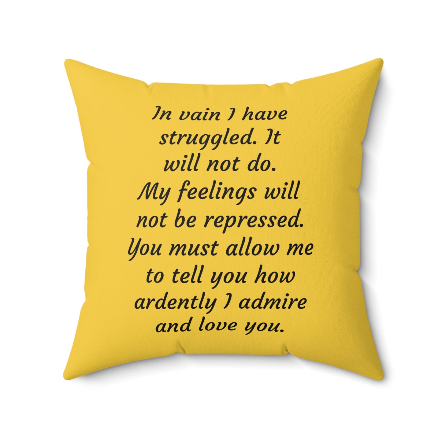 Pride and Prejudice, Jane Austen, Darcy, Elizabeth, Christmas, Holiday, Literary Cushion, Decor, Austen Square Pillow