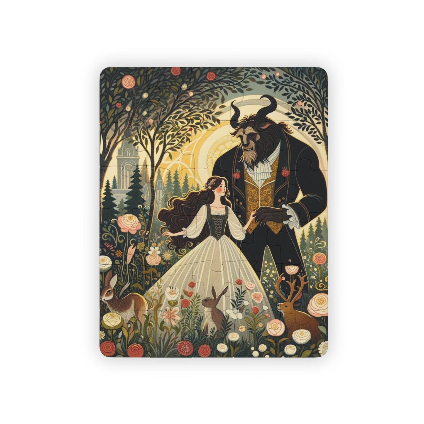 Kids Puzzle, 30-Piece - Beauty and the Beast Fairy Tale Educational Game, Jigsaw Puzzle, Children's Activity, Gift for Kids, Classic Story,