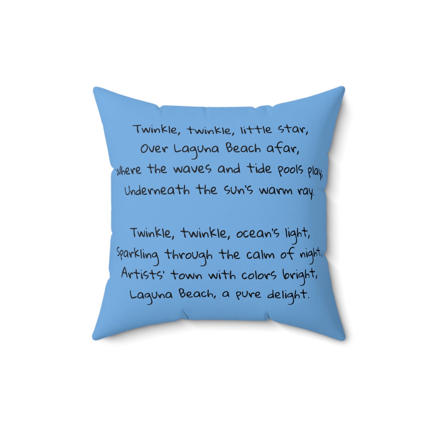 Laguna Beach, California, Twinkle Twinkle Little Star, Nursery Rhyme, Square Pillow, Library, Book Nook, Reading Corner, Decor Square Pillow
