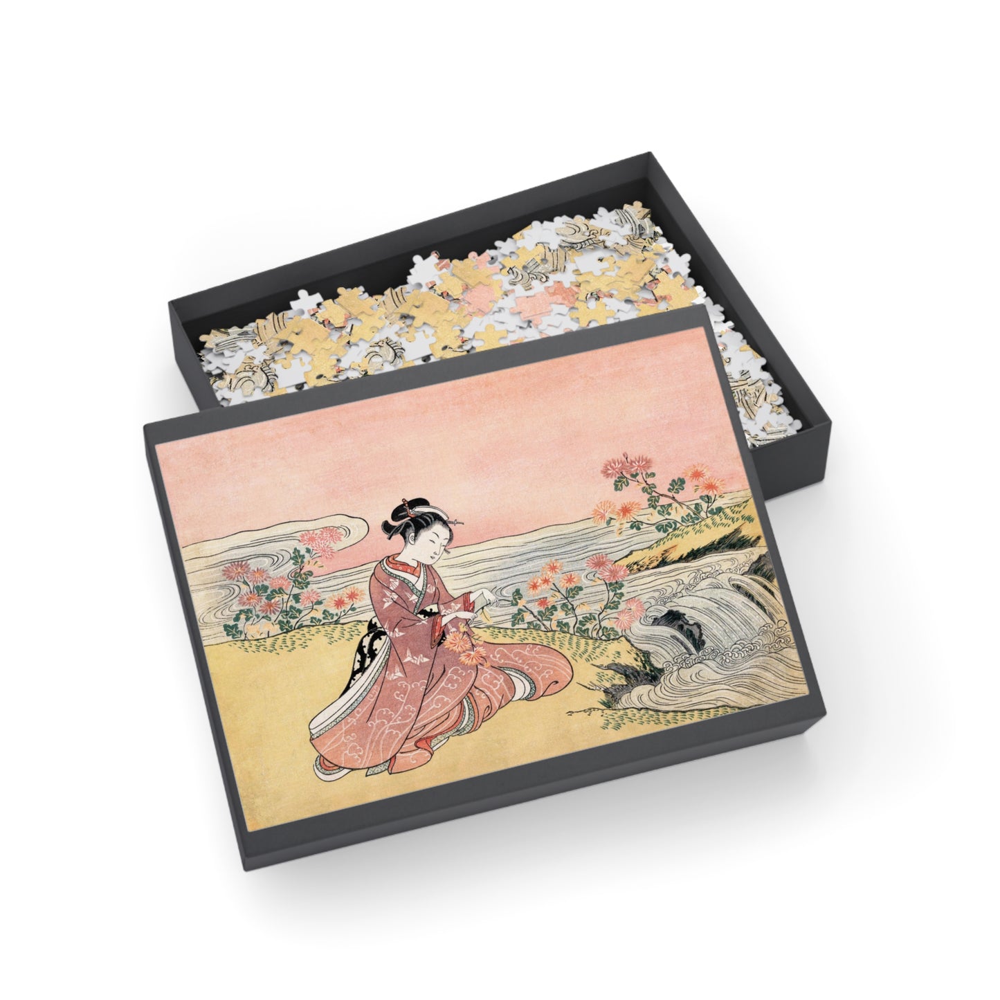 Japanese Print, Puzzle, Suzuki Harunob, Gift, Chrysanthemum, Game, Art, Student, Painting, Japan