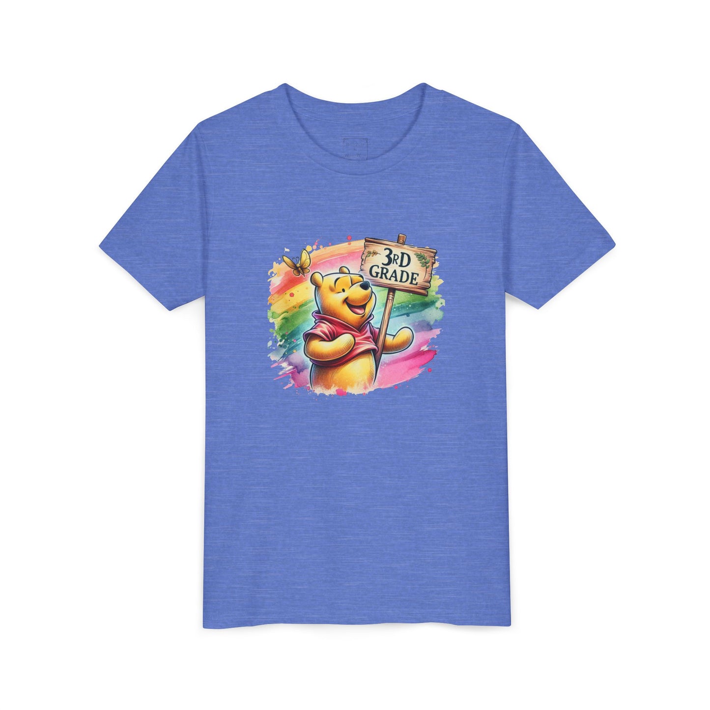 Winnie the Pooh 3rd Grade Youth Tee | Back to School Shirt | Cute Kids T-Shirt | Grade Celebration Tee | Colorful Animal Shirt