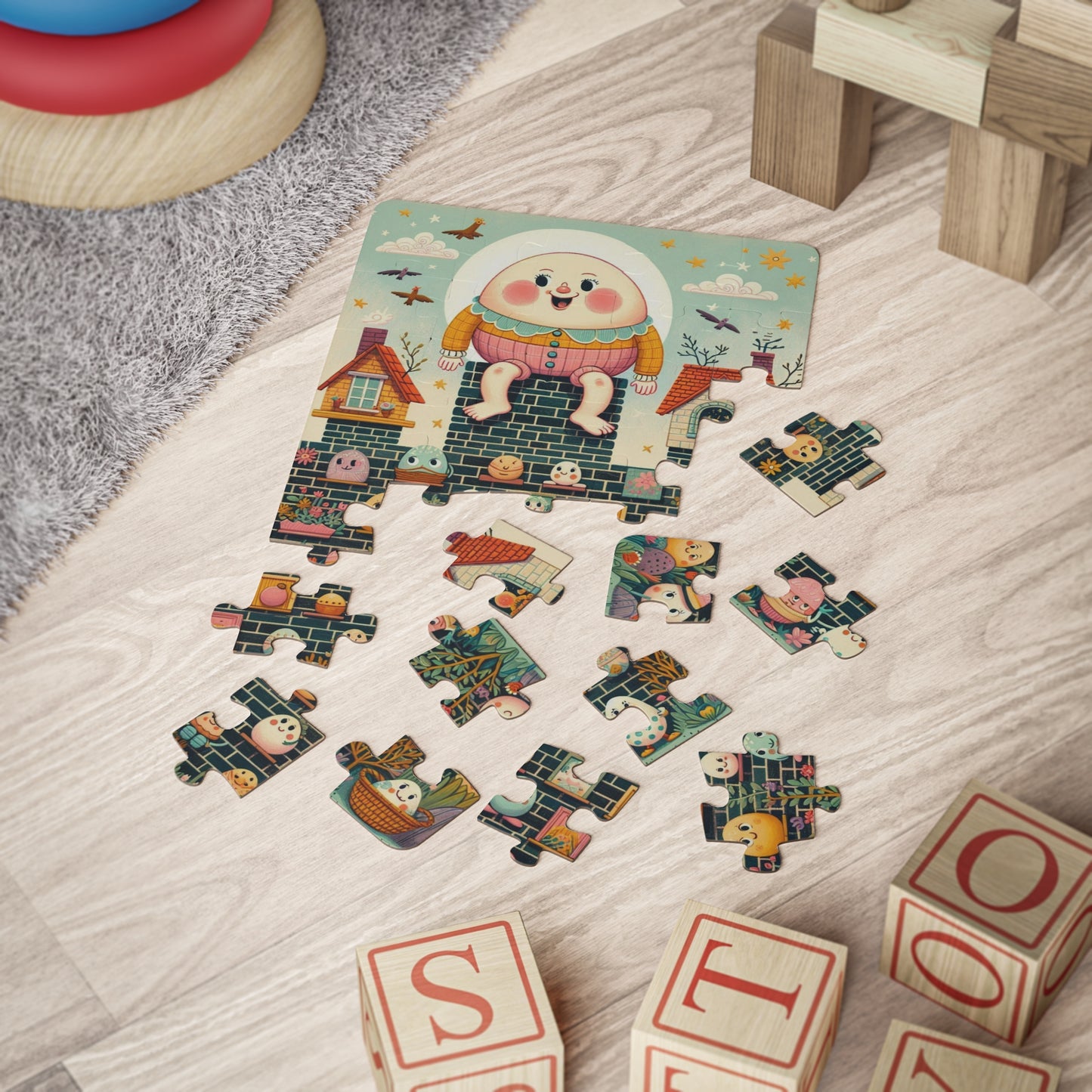 Kids' 30-Piece Puzzle - Whimsical Humpty Dumpty Design, Fun Family Activity, Educational Gift, Kids Playtime, Baby Shower