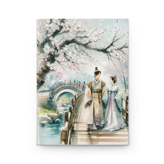 Sakura Cherry Blossom Hardcover Journal Matte - Goryeo Historical Drama Diary Notebook Stationery Blank, Korean Journal