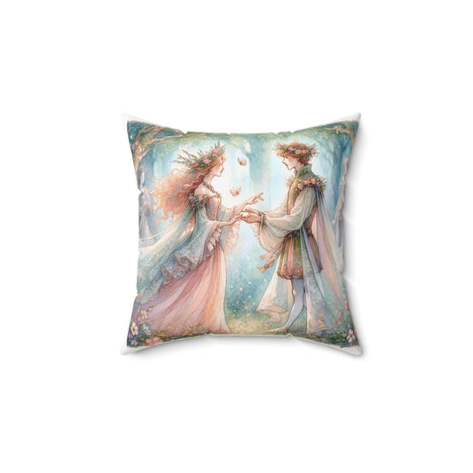 Shakespeare Pillow, Literary Home Decor, Fairy Tale Room Accent, Enchanted Square Cushion, Magical Gift, Midsummer Night Dream Throw Pillow