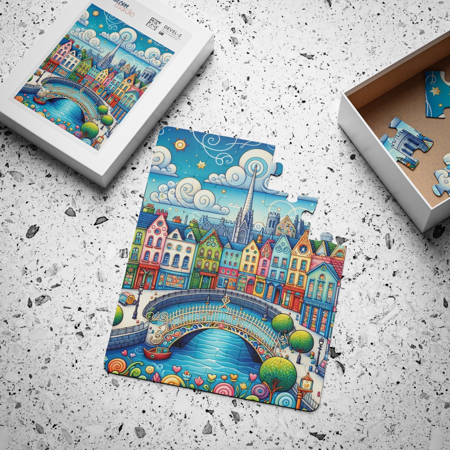 Dublin Ireland 30-Piece Kids' Puzzle - Educational Game Travel, Jigsaw Puzzle for Children, Geography Learning Toy, Souvenir Gift for Kids,