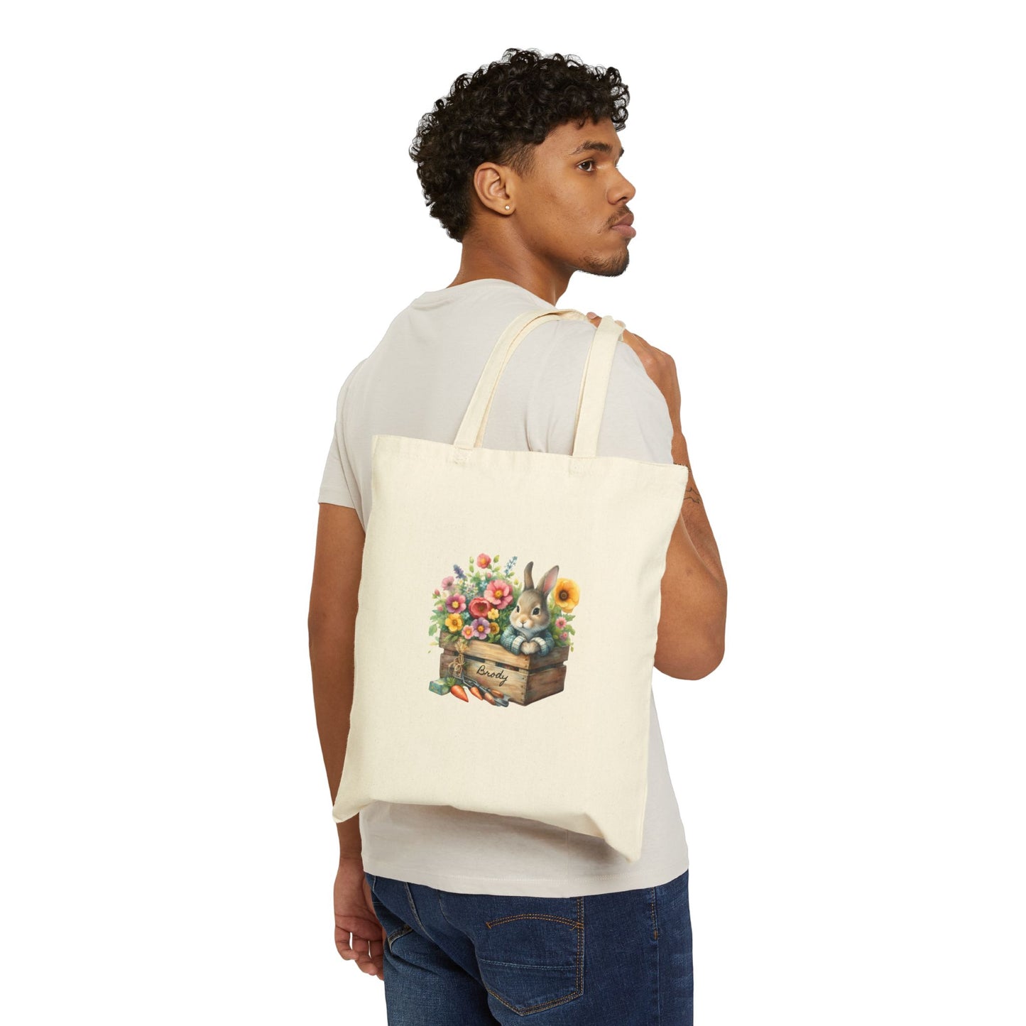 Custom, Personalized, Name, Easter, Peter Rabbit, Spring, Cotton, Canvas, Tote Bag, Beatrix Potter