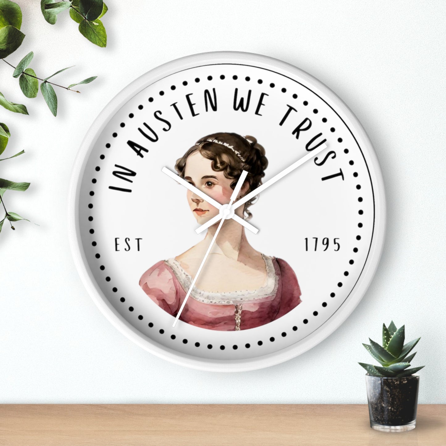 Literary Themed Wall Clock - Jane Austen Inspired Décor, Gift for Book Lovers, Home Office Wall Art, Vintage Style Clock, Literary
