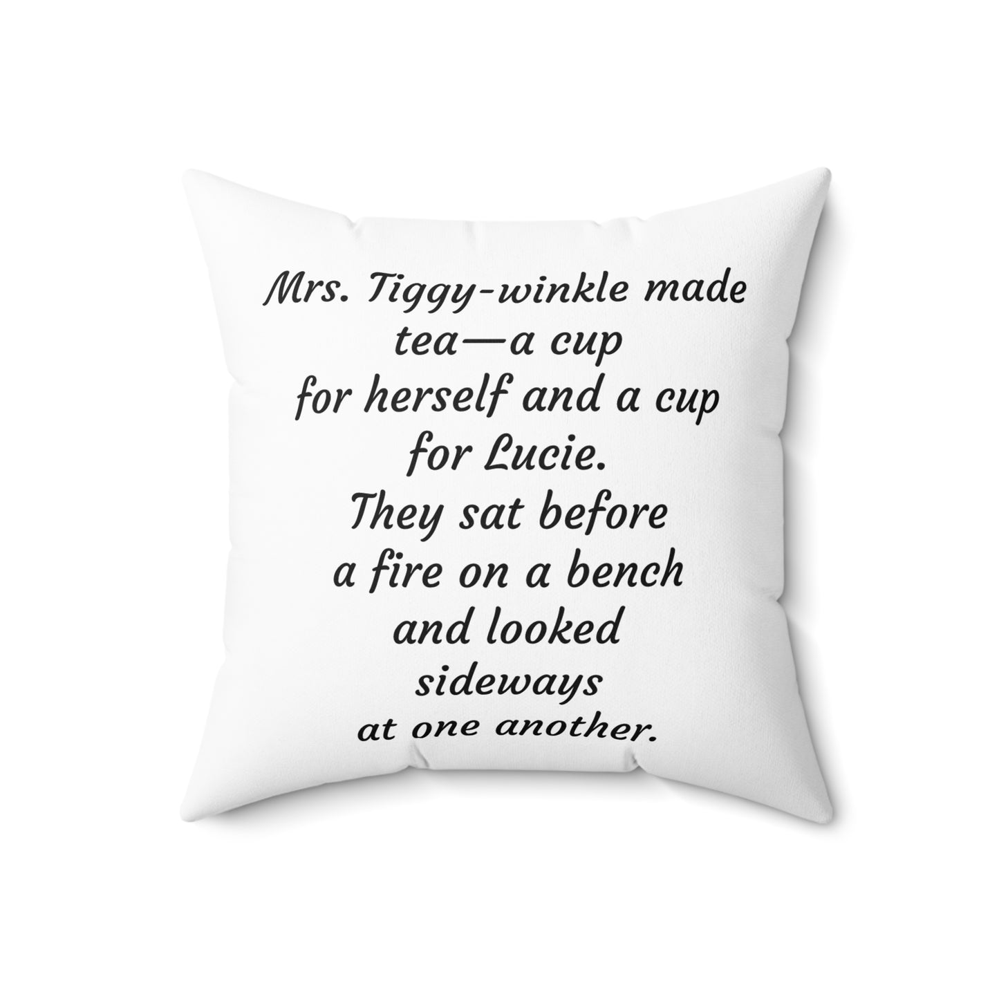 Beatrix Potter, Mrs. Mrs. Tiggy-winkle, Hedgehog,  Spring, Square Pillow - Literary Decor