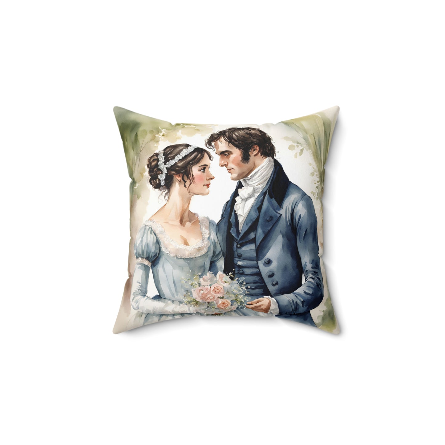 Literary Pillow, Jane Austen Wedding Pride and Prejudice Darcy Elizabeth Regency Cushion - Alternative: Book Lover Gift, Classic Literature