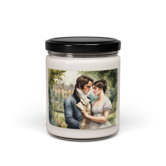 Elizabeth and Darcy, Jane Austen, Austenite, British, Reader, Gift, Bookworm, Library, Scented Soy Candle, 9oz