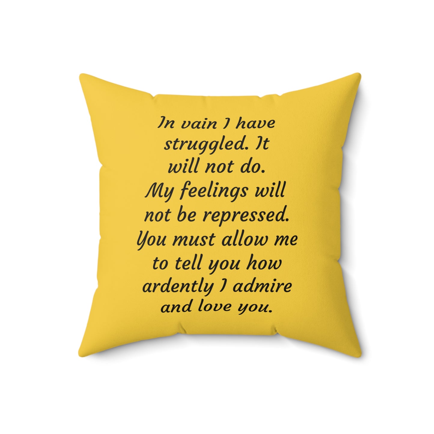 Pride and Prejudice, Jane Austen, Darcy, Elizabeth, Christmas, Holiday, Literary Cushion, Decor, Austen Square Pillow