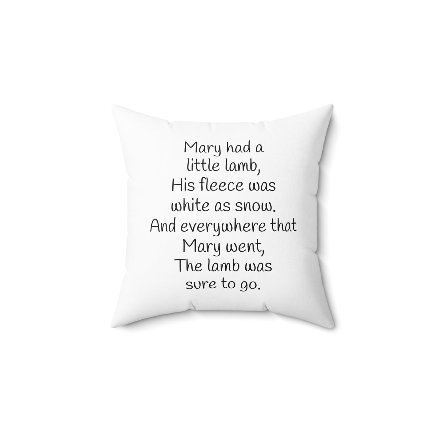 Mary Had A Little Lamb Pillow Cover, Farmhouse Nursery Decor, Cozy Cushion, Kids Gift, Storybook Pillow, Square Pillowcase, Polyester