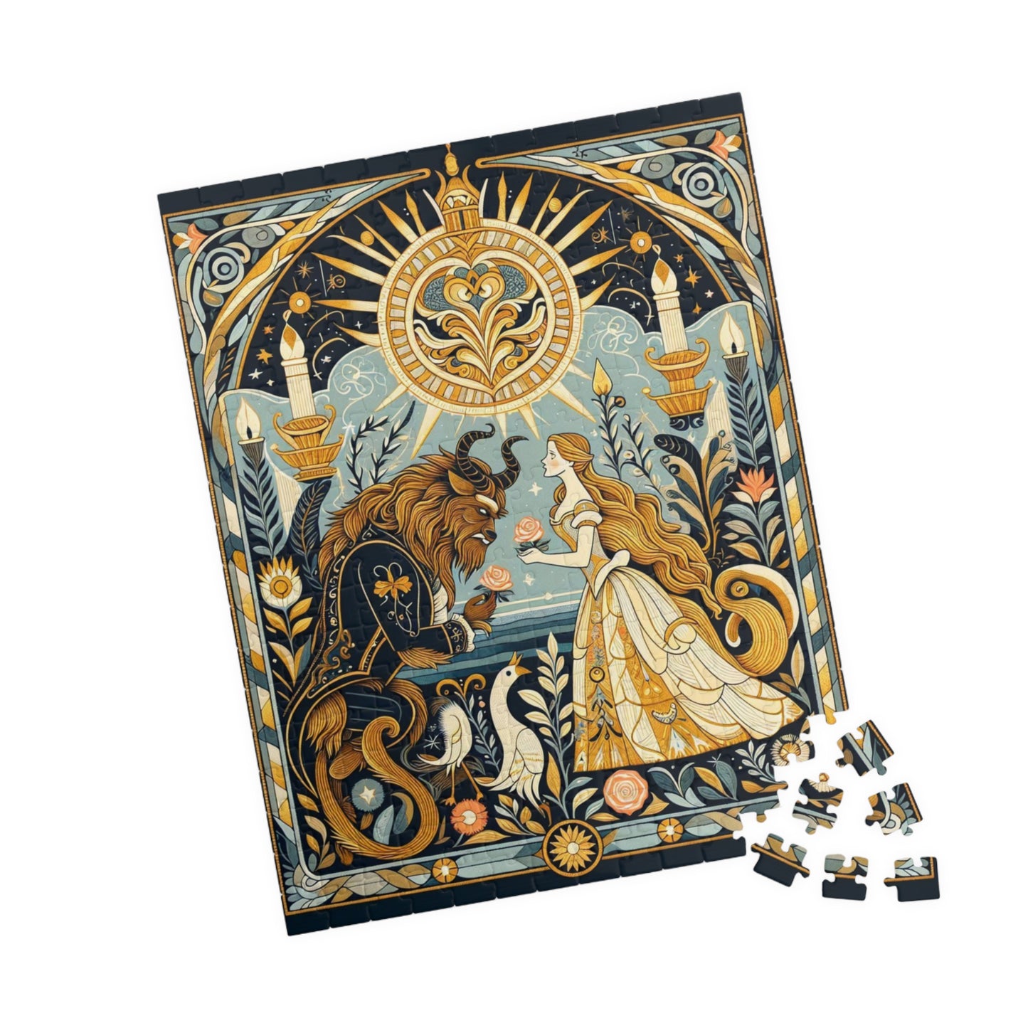 Puzzle - Beauty and the Beast, Fairy Tale Puzzle. Jigsaw, Game, Brain Teaser. Unique Gift for Disney Fans, Adults, Kids. Home Activity,