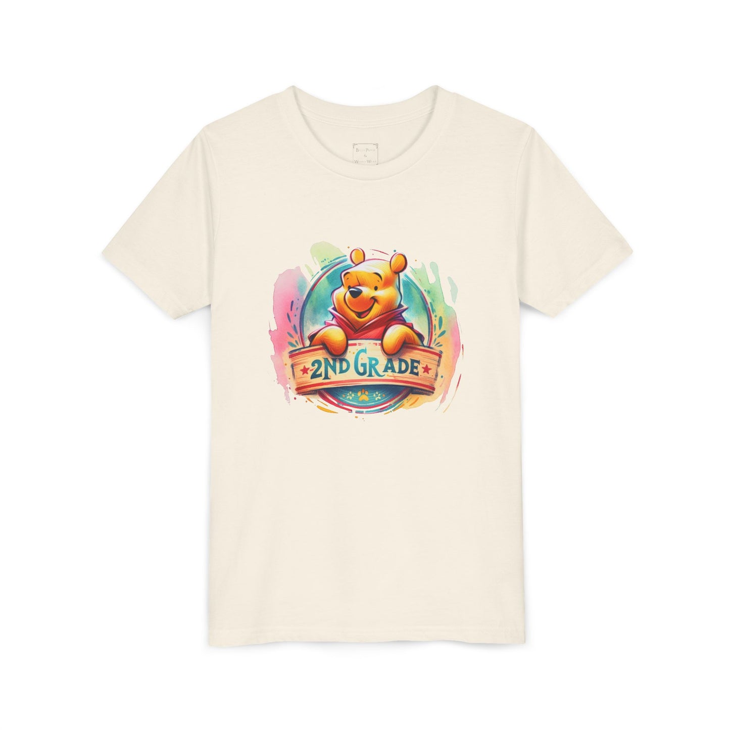 2nd Grade Winnie the Pooh Bear, Youth Short Sleeve Tee, Back to School Shirt, Kids School Shirt, Fun Class Tee, Birthday Gift