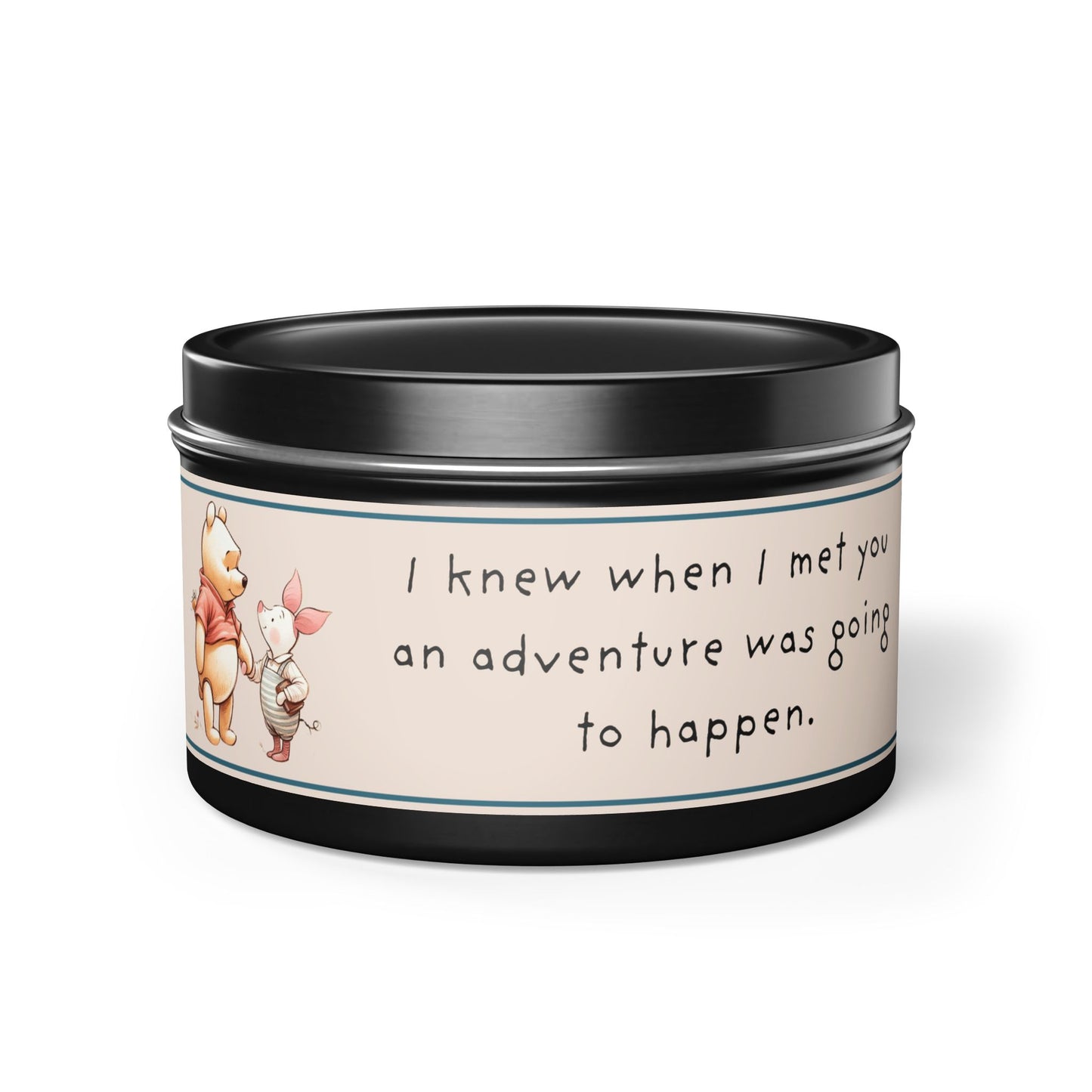 Tin Candles, Winnie the Pooh Piglet Baby Shower Party Birthday Gift, Soy Wax Candle Holder, Home Decor, Custom Scented Candle, Gift Set,
