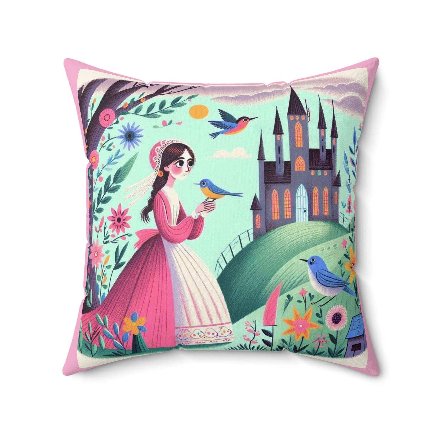 Poetry Pillow, Emily Dickinson Inspired, Hope is a Thing with Feathers, Whimsical Decor, Kids Room Accessories, Book Lover Gift, Library