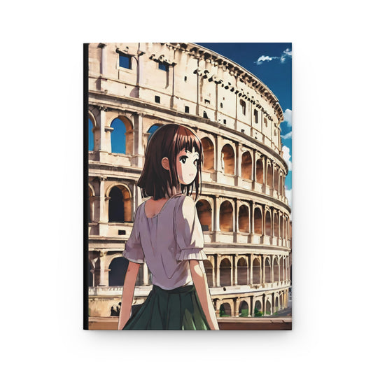 Italy Japan Rome Colosseum Anime Fusion, Diary, Hardcover Journal Matte