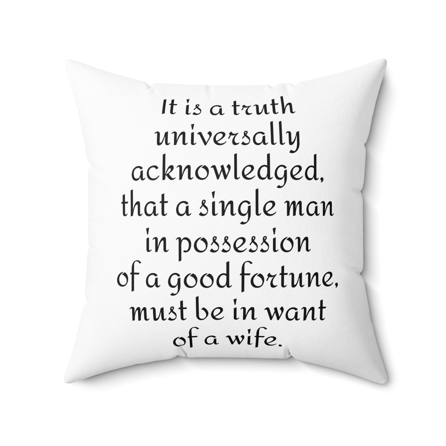 Pride and Prejudice, Jane Austen, Regency, Square Pillow