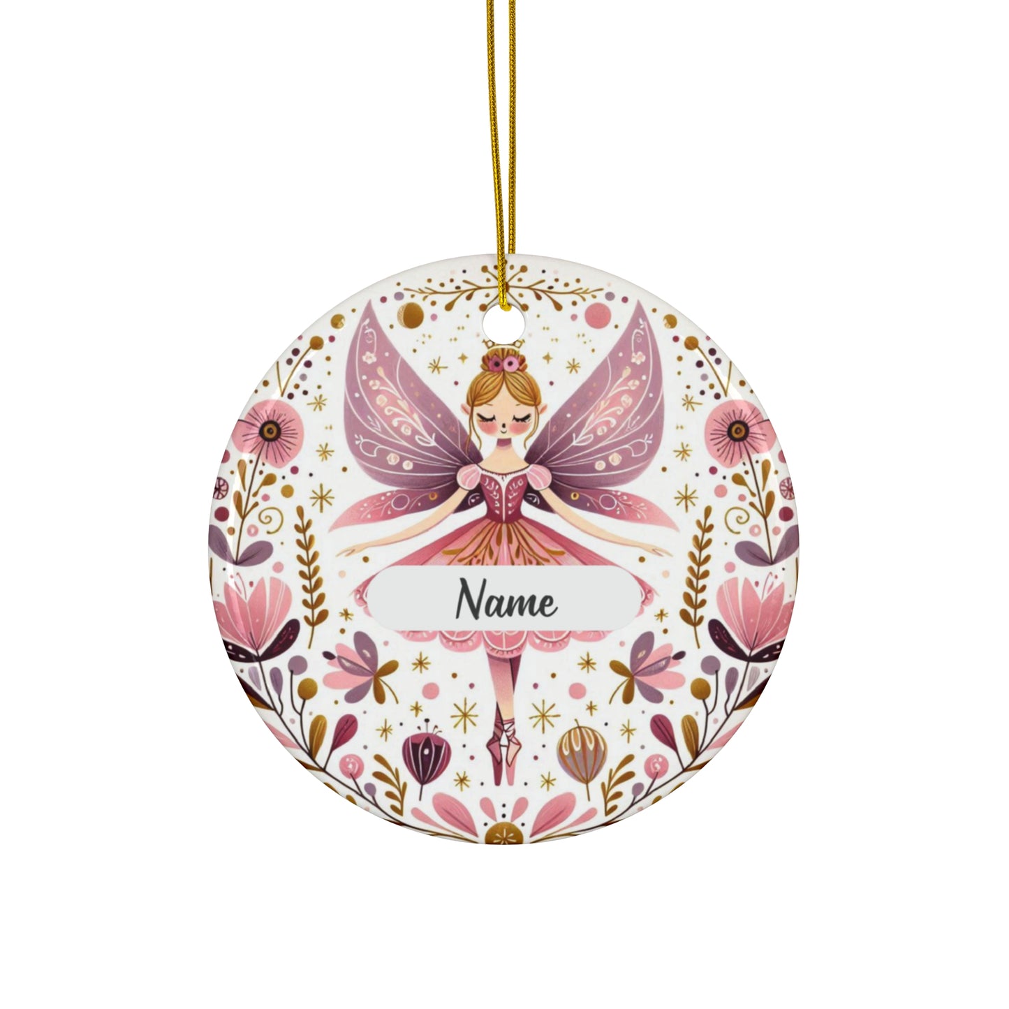 Custom Personalized Name, Sugar Plum Fairy, Nutcracker,  Ballet, Ballerina, Dance, Christmas, Stocking Stuffer, Ceramic Ornament