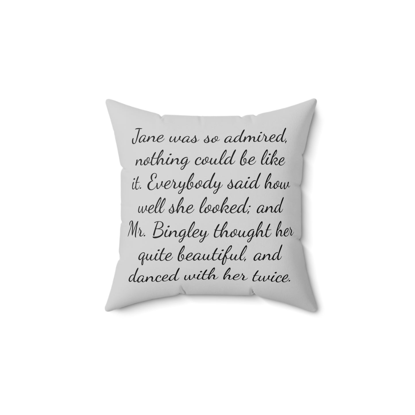 Literary Pillow Square Cushion - Jane Austen Pride and Prejudice, Austenite Regency Decor, Book Lover Gift, Reading Nook Accessory, Home