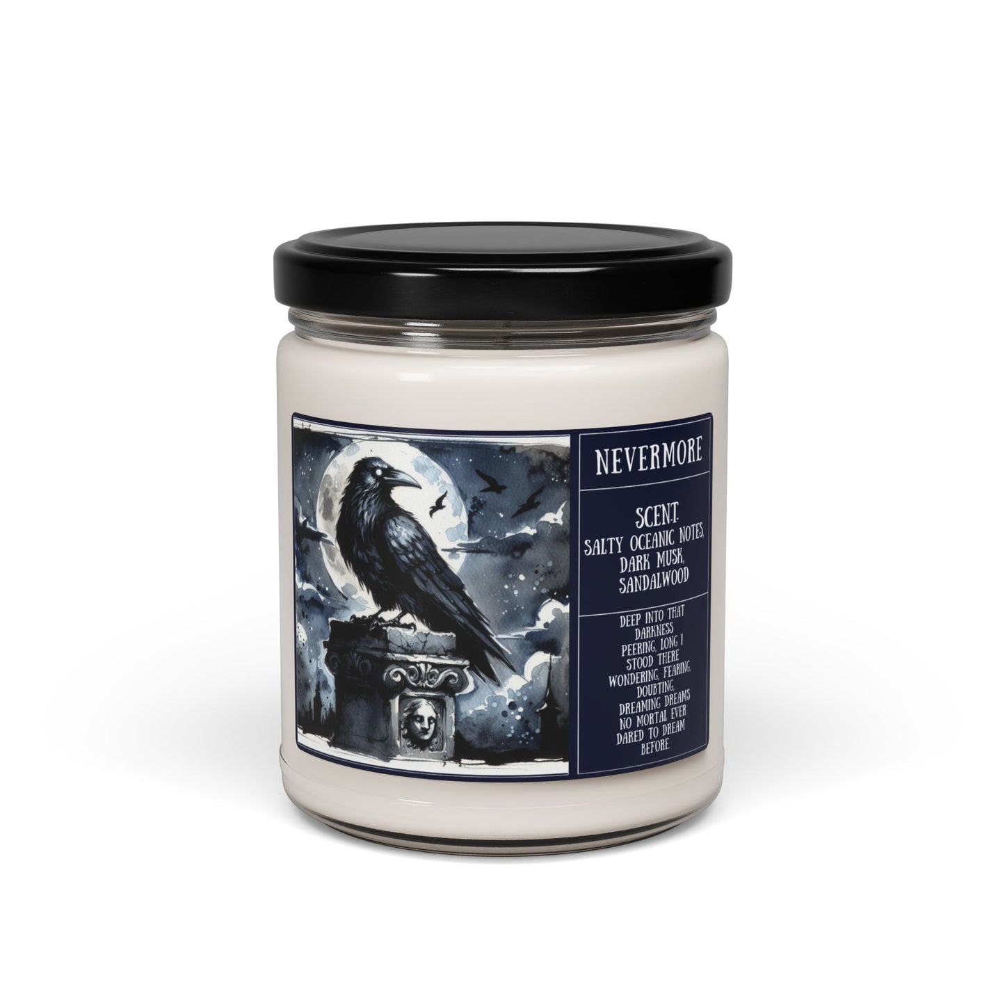 The Raven, Nevermore, Edgar Allan Poe, Poetry, Literary Candle, Fall, Autumn, Scented Soy Candle, 9oz